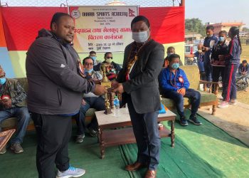 दुहबी स्पोट्स ऐकेडमीको उद्घाटन तथा खेलकुद सामाग्रि बितरण