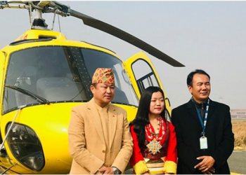 हेलिकप्टर चार्टर गरेर मुख्य मन्त्री शेरधन राई गए ससुराली ।