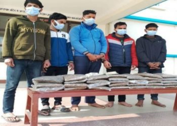 दुहबीबाट १७ किलोग्राम लागुऔषध गाँजा सहित ५ जना पक्राउ ।