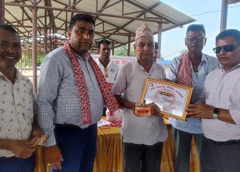 दुहबी  ४ का २ सय भन्दा बढि जेस्ठ नागरिक सम्मानित