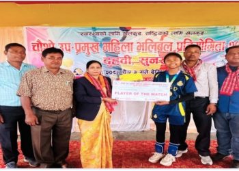 चौथो उपमेयर भलिवल प्रतियोगिता सुरु; उद्घाटन खेलमा दुहबीलाइ हराउदै इनरुवा बिजयी